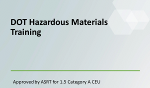 DOT Hazardous Materials Training